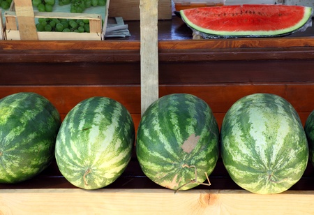 Watermelon  at farmers marketの写真素材