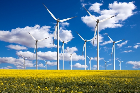 Power generating windmillsの写真素材