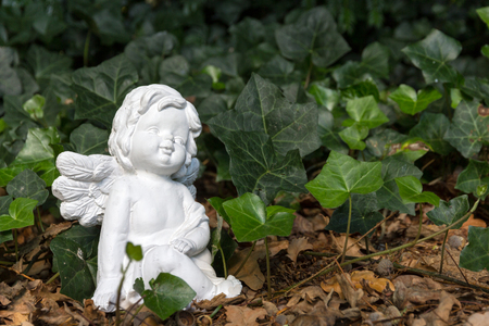 Sitting white angelの写真素材