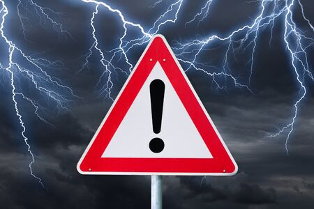 Caution - Thunderstormの写真素材