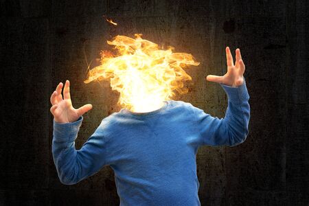 Young child with burn out syndromeの写真素材