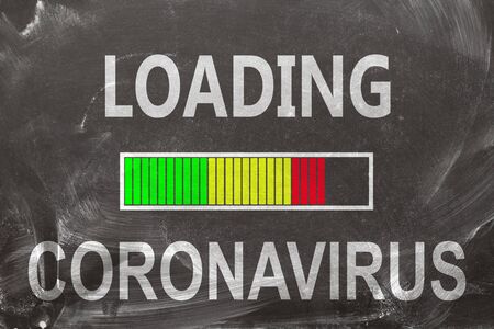 Loading Coronavirus on chalkboard