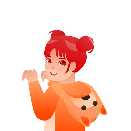 Cute Kids Wearing Animal Costume, Cosplays Potrait Vector Cartoonのイラスト素材