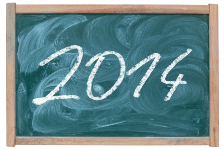 Children's board, which is written in chalk 2014.の写真素材