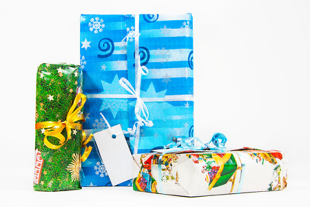 Christmas gift wrapped in wrapping paper.
