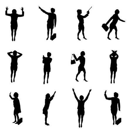 Silhouettes of womanのイラスト素材