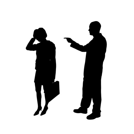 The man and woman in silhouette an white background.のイラスト素材