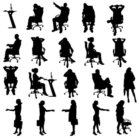 black office silhouette photographed on white backgroundのイラスト素材