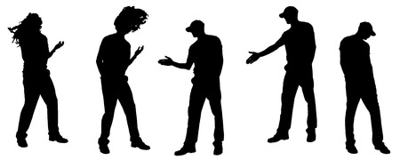 Vector silhouette of a man on a white background. のイラスト素材