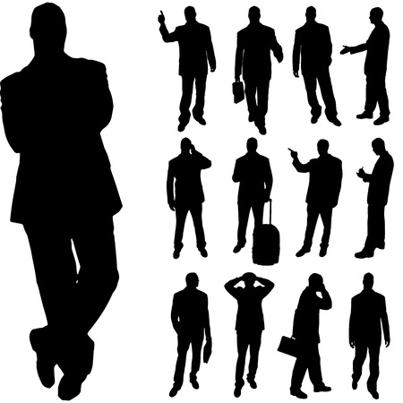Vector silhouette of man on a white background.のイラスト素材