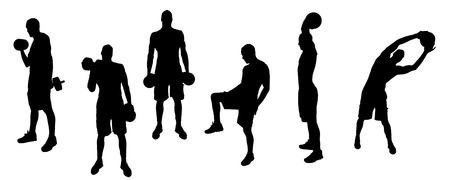 Vector silhouettes of sporting activities.のイラスト素材