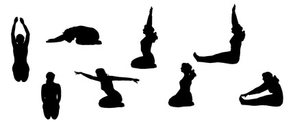 Vector silhouettes of sporting activities.のイラスト素材
