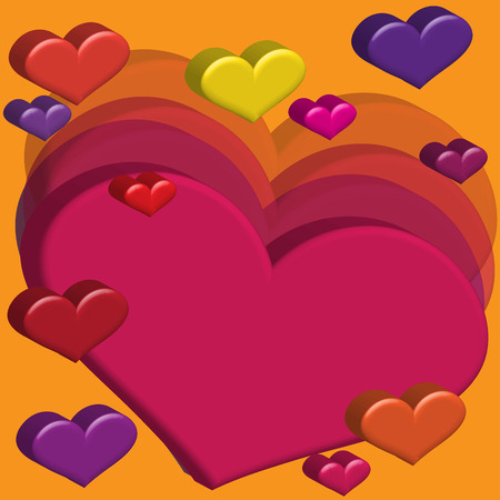 Vector illustration of heart in several colors.のイラスト素材