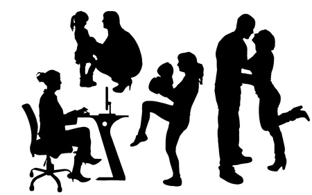 vector silhouette of a woman on a white backgroundのイラスト素材