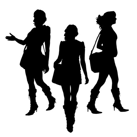 Vector silhouette of a businesswoman on a white background. のイラスト素材
