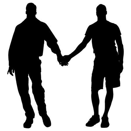 Vector silhouettes of men who are gay.のイラスト素材