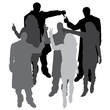 Vector silhouette of a people on a white background.のイラスト素材