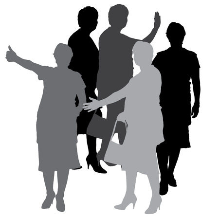 Vector silhouette of a woman on a white background.のイラスト素材