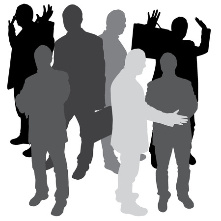 Vector silhouette of businessman on a white background.のイラスト素材