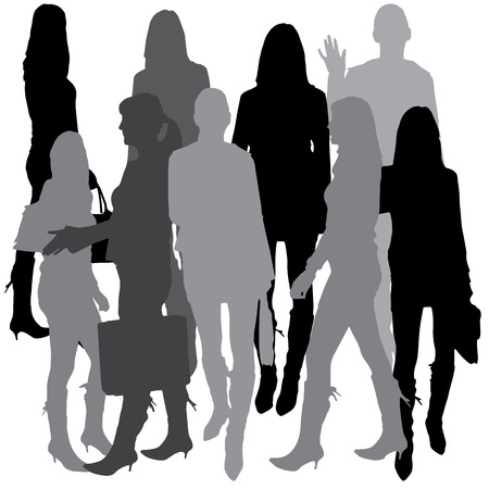 Vector silhouette of businesswoman a white background.のイラスト素材