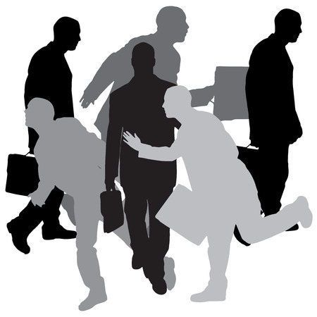 Vector silhouette of businessman on a white background.のイラスト素材