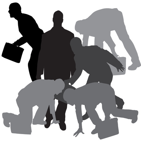 Vector silhouette of businessman on a white background.のイラスト素材
