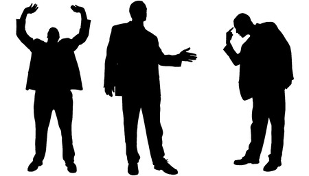 Vector silhouette of businessman on a white background.のイラスト素材