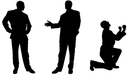Vector silhouette of businessman on a white background.のイラスト素材