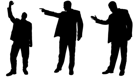 Vector silhouette of businessman on a white background.のイラスト素材