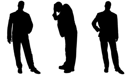 Vector silhouette of businessman on a white background.のイラスト素材