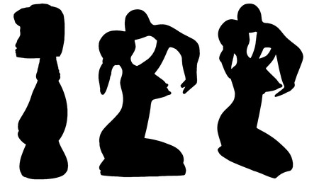 Vector silhouette of a woman with a child.のイラスト素材