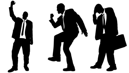 Vector silhouette of businessman on a white background.のイラスト素材