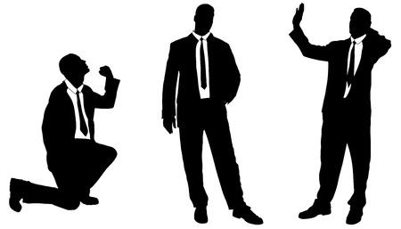 Vector silhouette of businessman on a white background.のイラスト素材