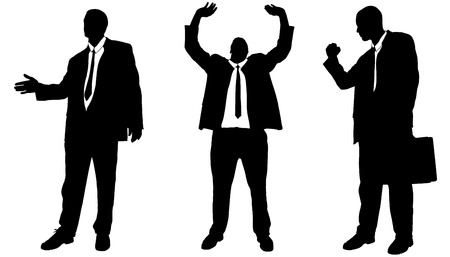 Vector silhouette of businessman on a white background.のイラスト素材