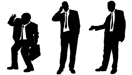 Vector silhouette of businessman on a white background.のイラスト素材