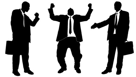 Vector silhouette of businessman on a white background.のイラスト素材