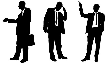 Vector silhouette of businessman on a white background.のイラスト素材