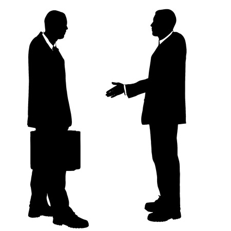 Vector silhouette of business people on a white background.のイラスト素材