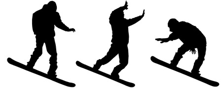Vector silhouette of a man on a snowboard.のイラスト素材