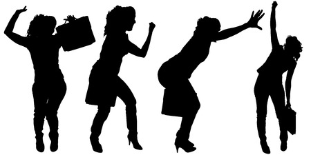 Vector silhouette of businesswoman on a white background.のイラスト素材