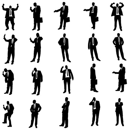 Vector silhouette of businessman on a white background.のイラスト素材