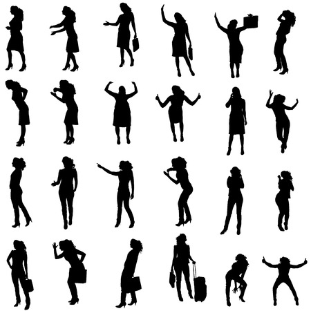 silhouette of woman on a white background.のイラスト素材