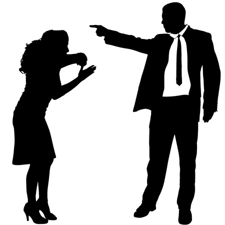 Vector silhouettes of business people on a white background.のイラスト素材