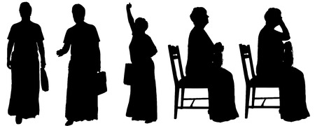 Vector silhouette of businesswoman on a white background.のイラスト素材