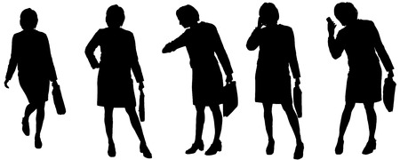 Vector silhouette of businesswoman on a white background.のイラスト素材