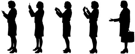 Vector silhouette of businesswoman on a white background.のイラスト素材