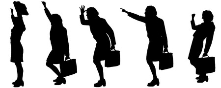 Vector silhouette of businesswoman on a white background.のイラスト素材