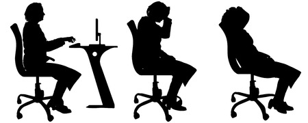 Vector silhouettes women on a white background.のイラスト素材