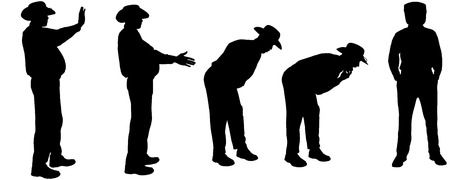 Vector silhouette of a fat man on a white background.のイラスト素材