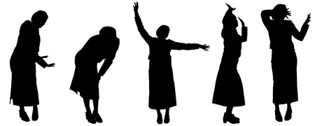 Vector silhouette of woman on a white background.のイラスト素材